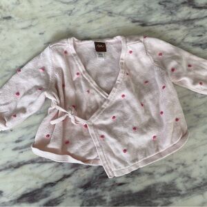 Tea pink baby girl sweater polka dots 0-3 months